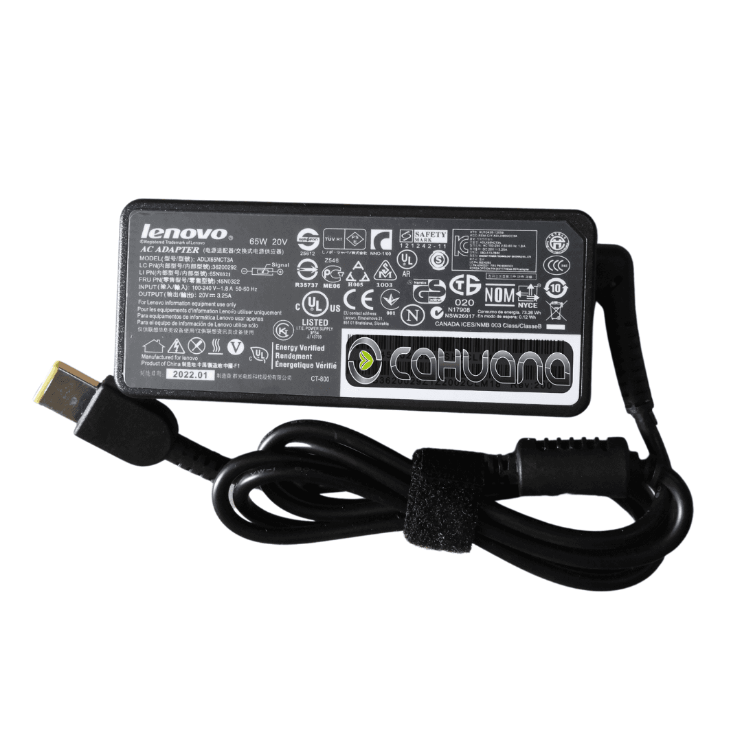 Cargador Lenovo 20V 3.25A