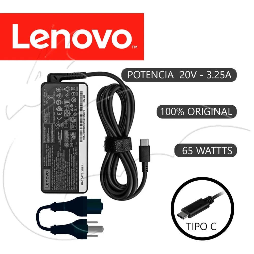 Cargador Lenovo Tipo C 20V 3.25A