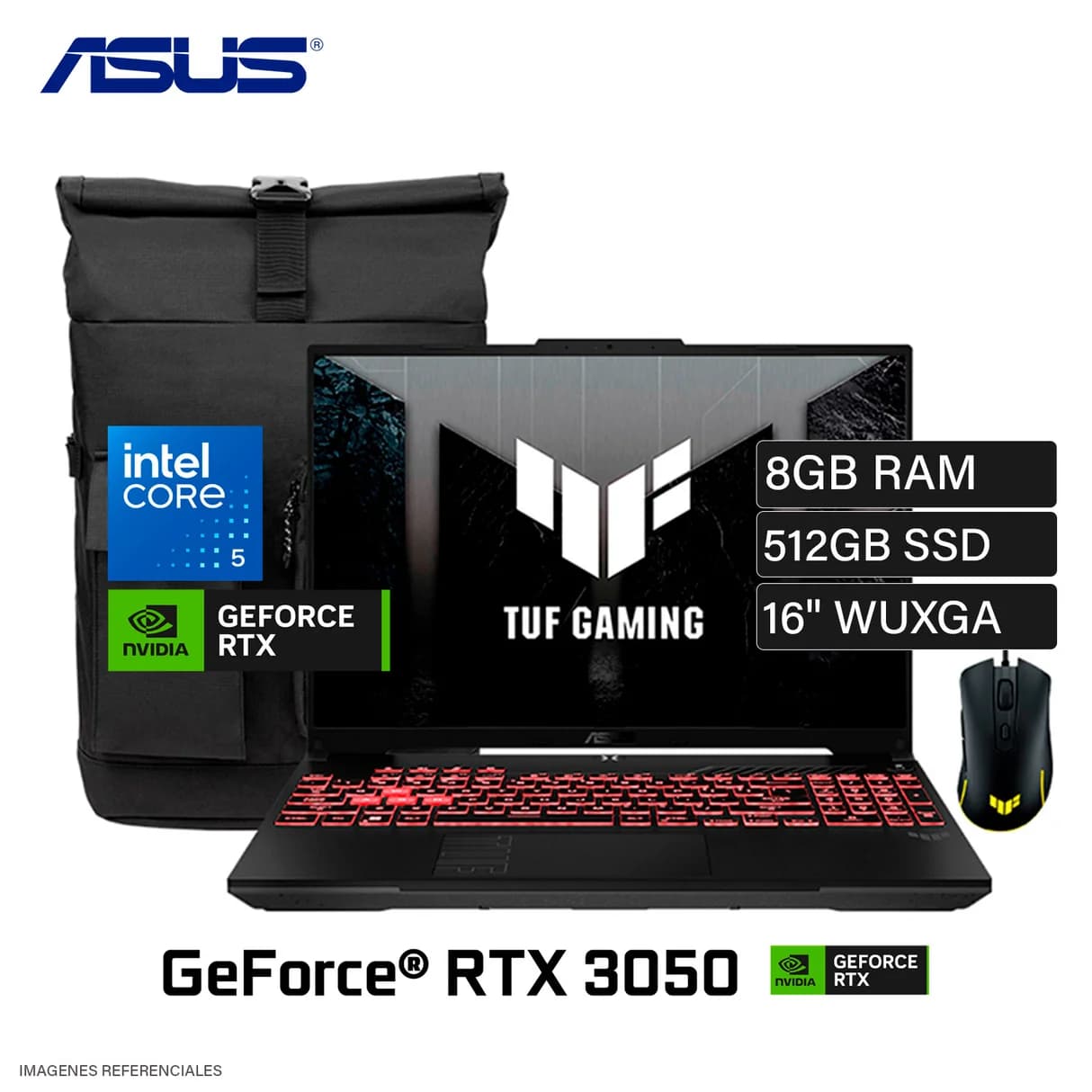 Laptop ASUS TUF Gaming F16 FX607VJB-RL209 Intel Core 5 210H Ram 8GB 512GB SSD NVIDIA RTX 3050 6GB 16" WUXGA FreeDOS