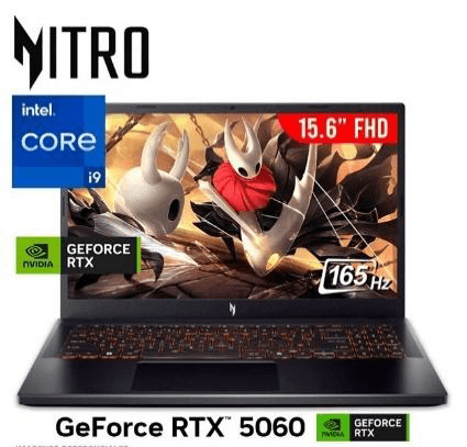 ACER NITRO V 15 ANV15-52-98KV GAMING INTEL CORE I9-13900H 1TB SSD 16GB DDR4 15.6 FHD (1920X1080) 165HZ NVIDIA GEFORCE RTX 5060 8192MB WIN 11 COLOR OBSIDIAN BLACK