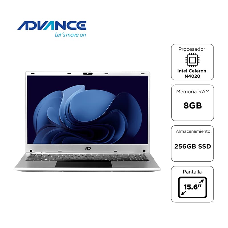 LAPTOP, ADVANCE, NV9855 CELERON N4020 1.10 GHZ, 8GB RAM, 256GB SSD 15.6P