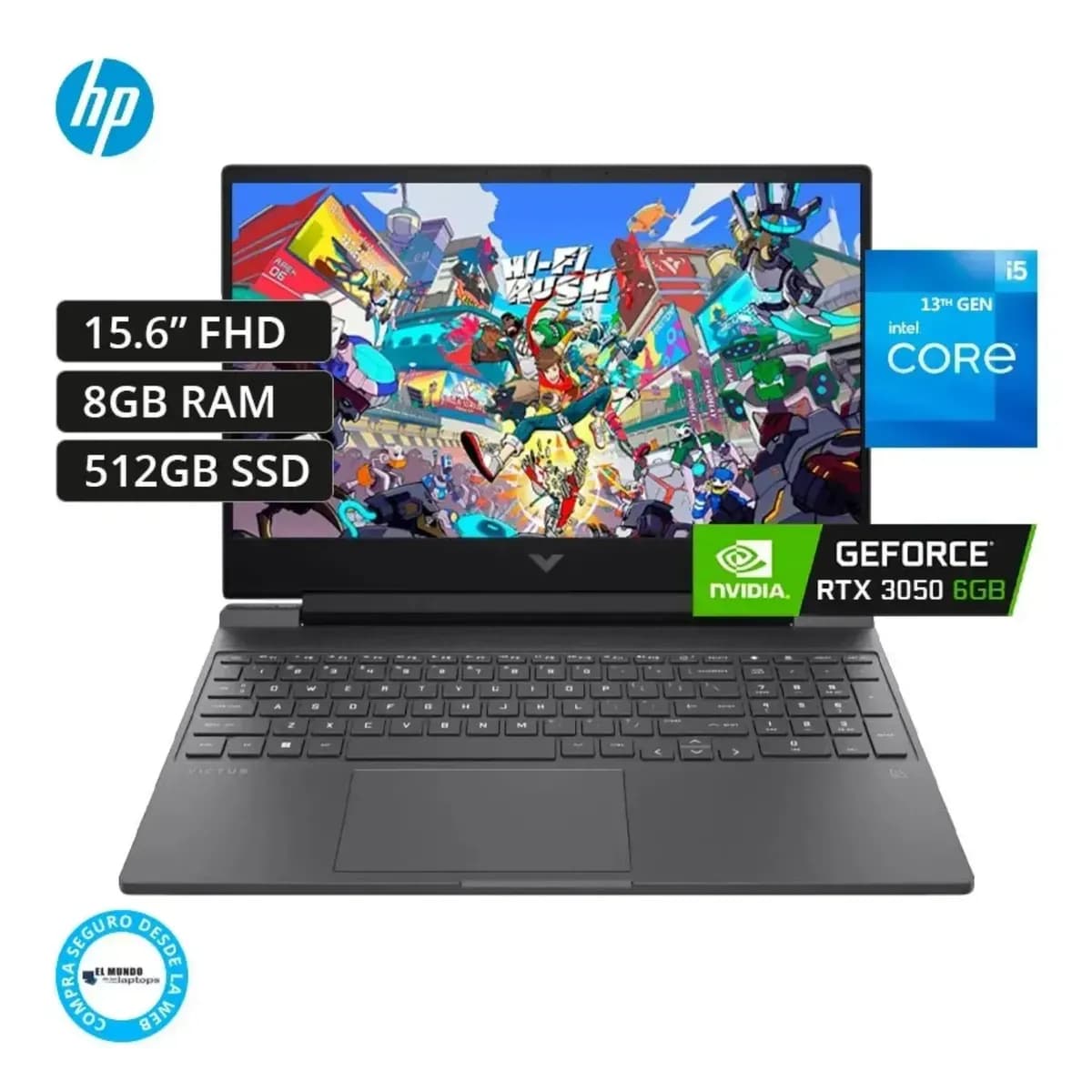 LAPTOP GAMER HP VICTUS 15-FA2035LA INTEL CORE I5-13420H 8GB RAM, 512GB, RTX 3050 6GB, 15.6" FHD 144HZ