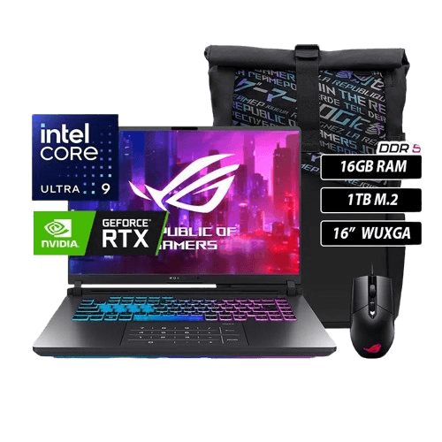LAPTOP, ASUS ESP, ROG STRIX G16, G615LP-RV019W ULTRA 9 275HX, 16GB, 1TB NVMe, 16P FHD, RTX 5070 8GB, 165HZ, WIN11 MOCHILA